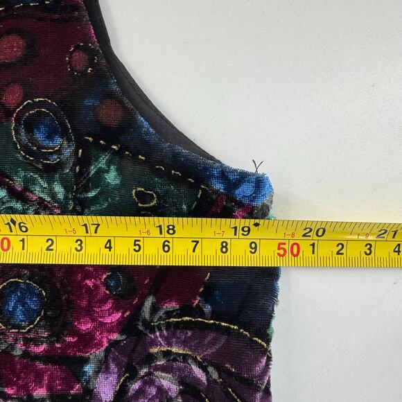 Vintage USA Katie Brooke Velour Embroidered Holiday Party Women’s Vest Size 10 - Picture 5 of 8